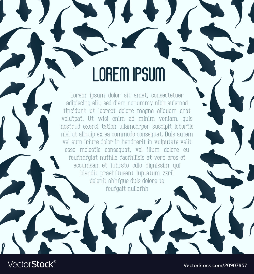 Background with watercolor fish silhouette vector image Background with watercolor fish silhouette
