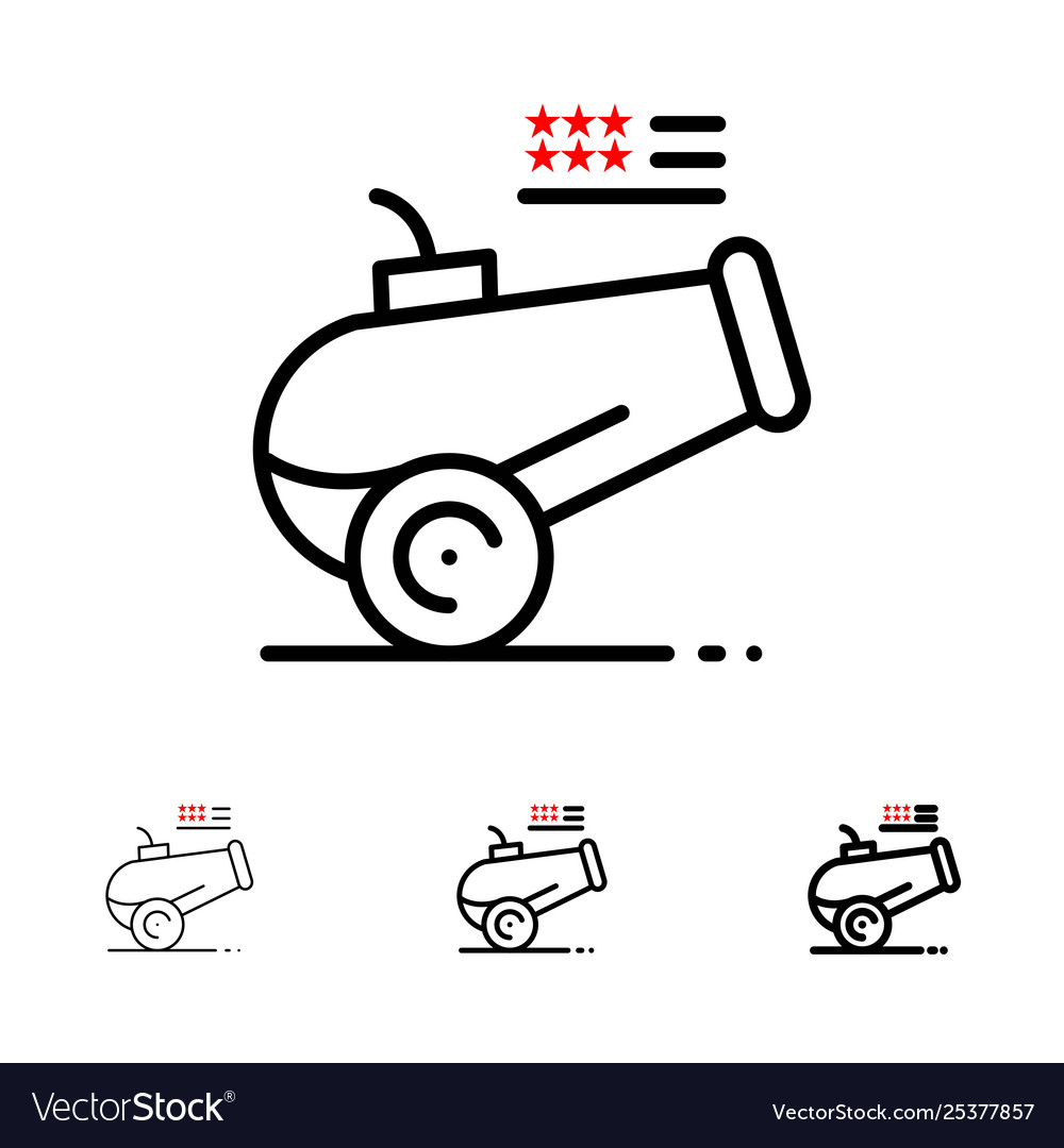 Big gun cannon howitzer mortar bold and thin