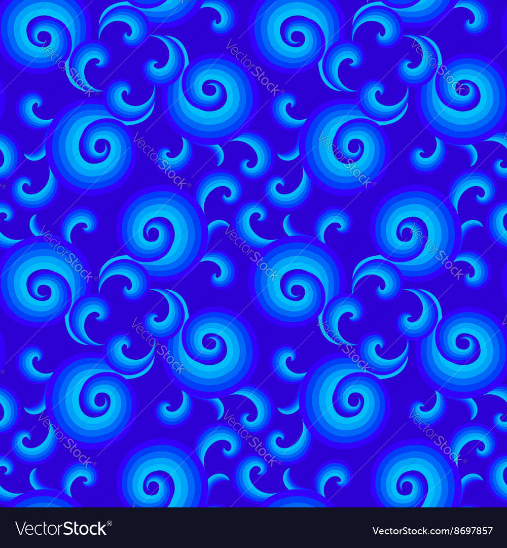 Blue Curl & Swirl Pattern