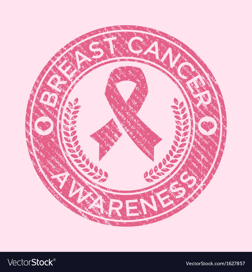 Breast cancer awareness rubber stamp icon Vector Image