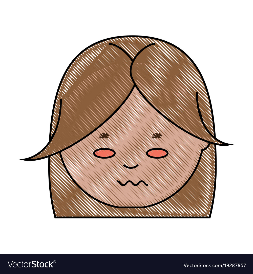 Cartoon woman face icon