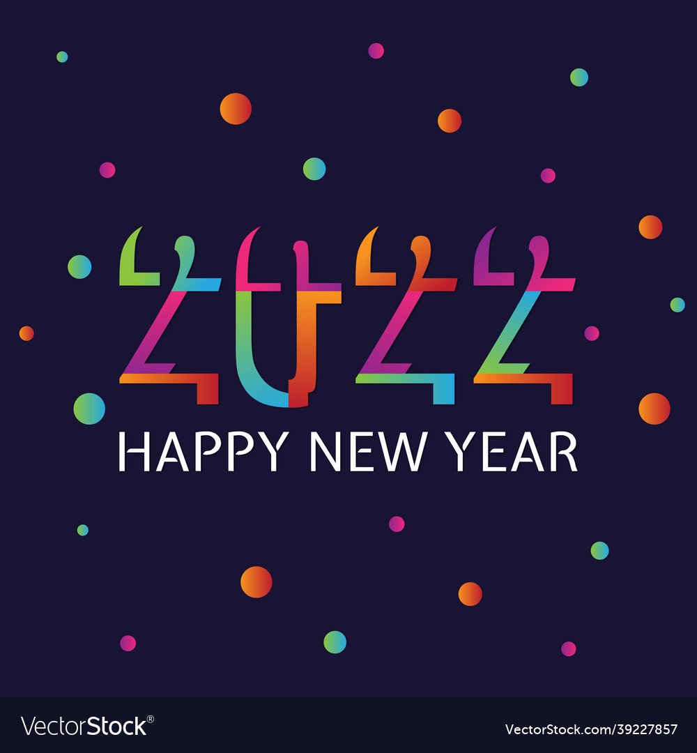 Colorful design 2022 happy new year banner