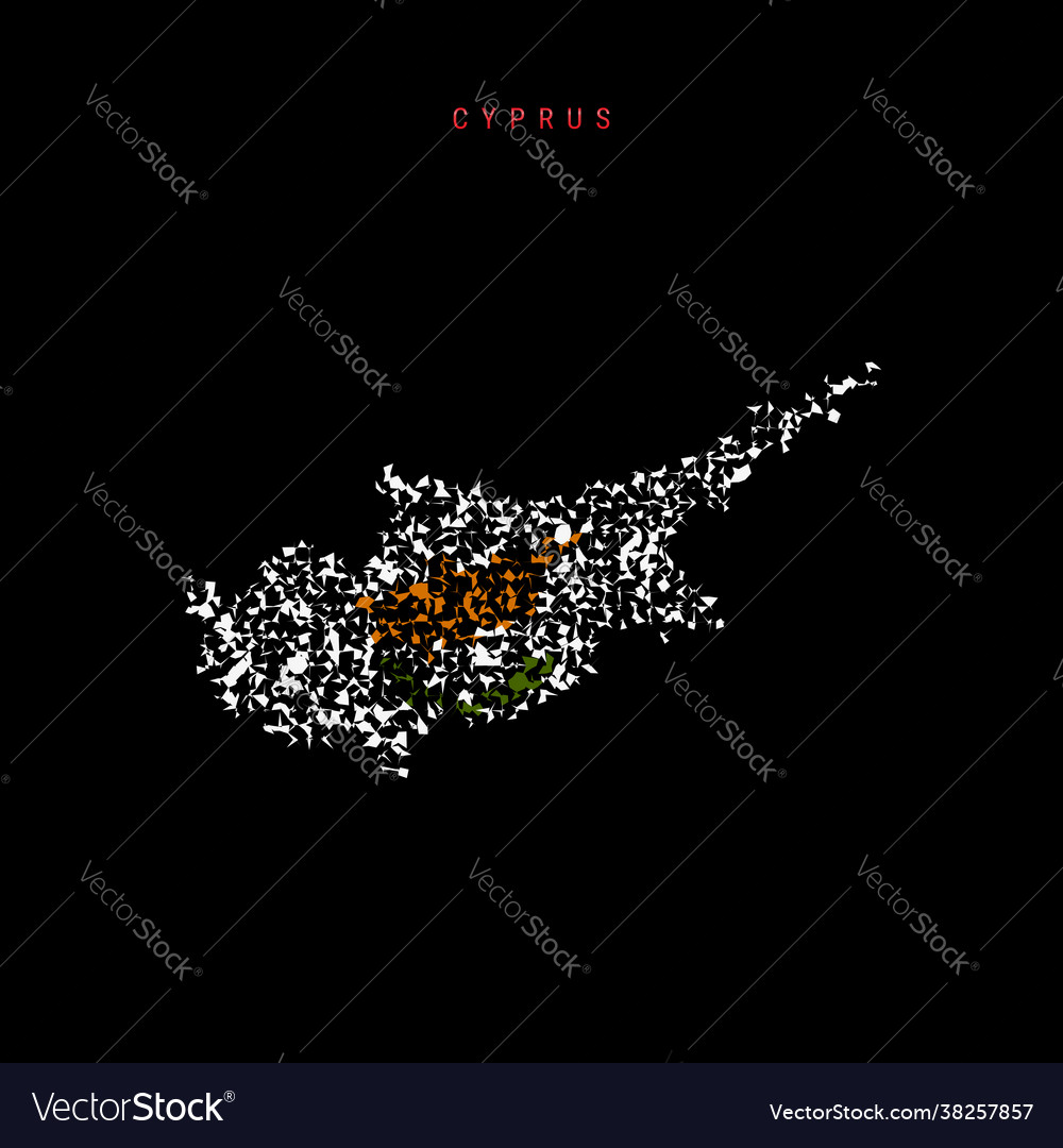 Cyprus flag map chaotic particles pattern