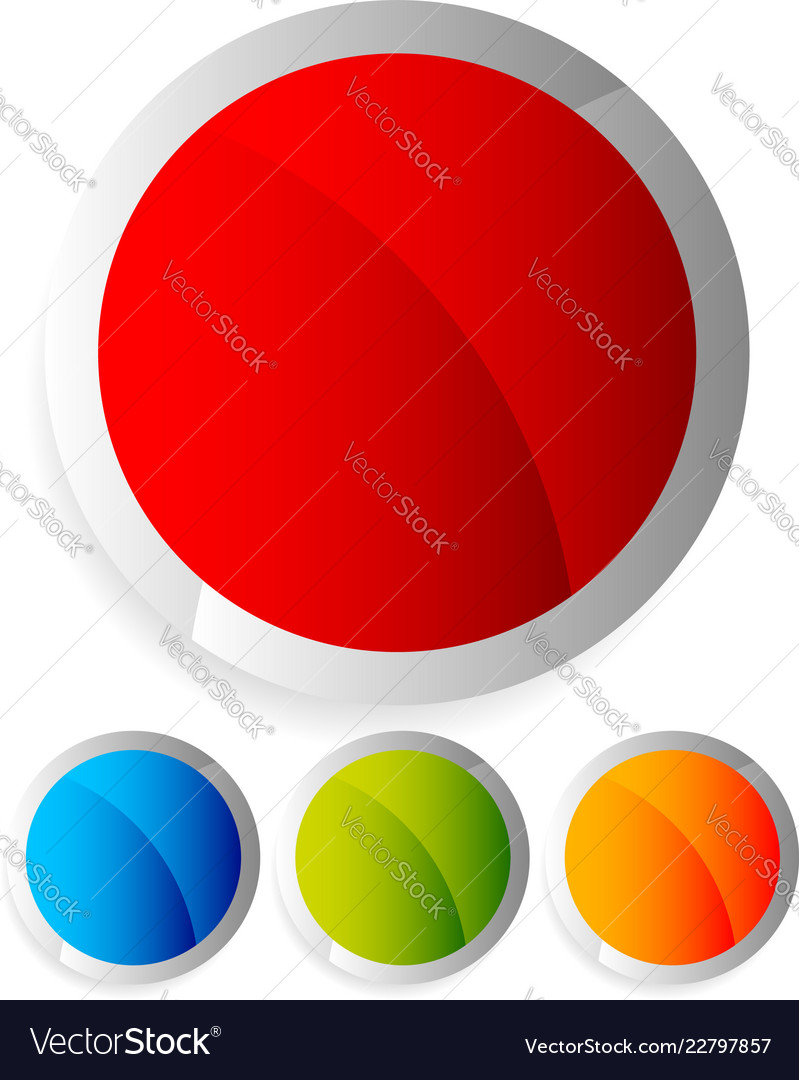 Empty circle buttons badges colorful bright