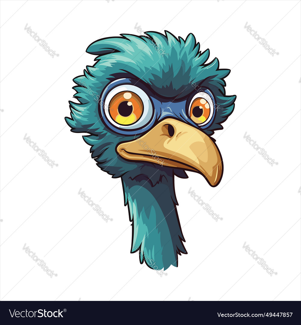 Emu cute funny cartoon kawaii clipart colorful
