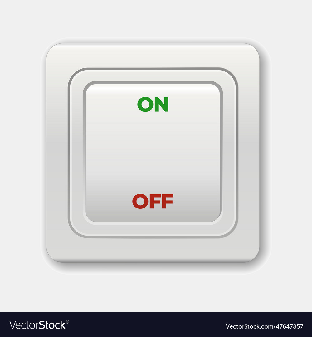 Light switch electric light switch in on and off Vector Image