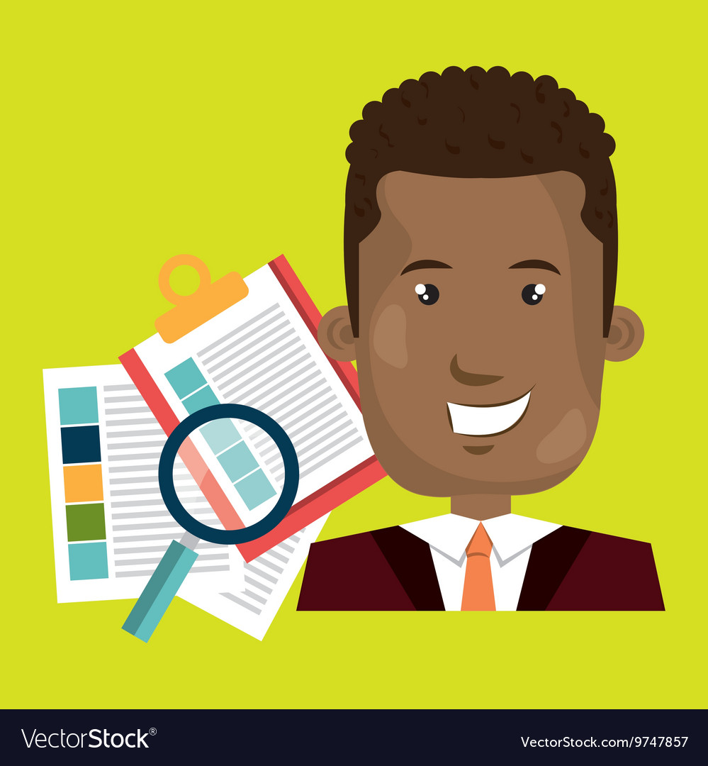 Man with papers isolated icon design