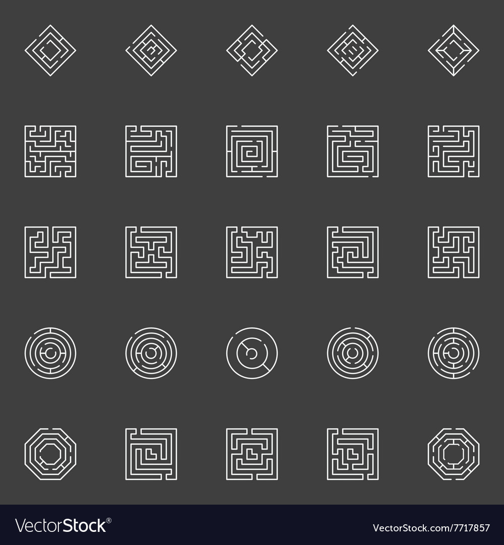 Maze line icons Royalty Free Vector Image - VectorStock