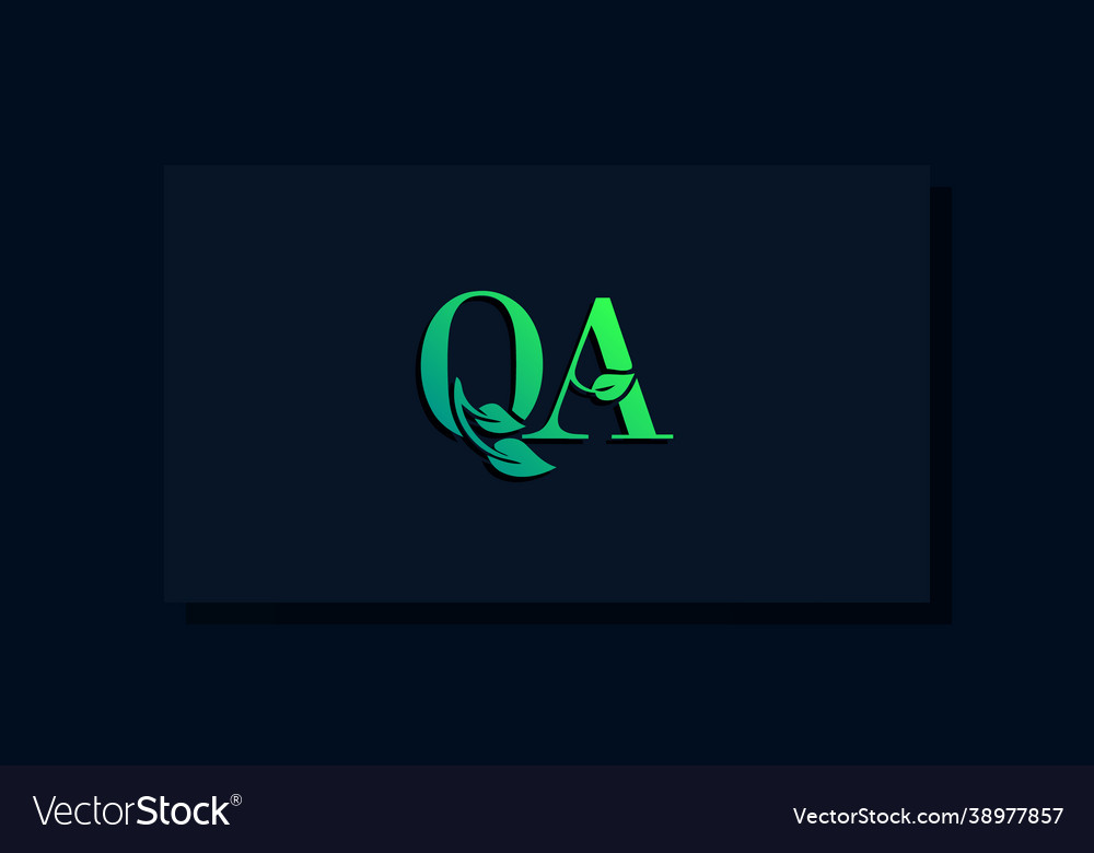 Minimal leaf style initial qa logo vector image Minimal leaf style initial qa logo