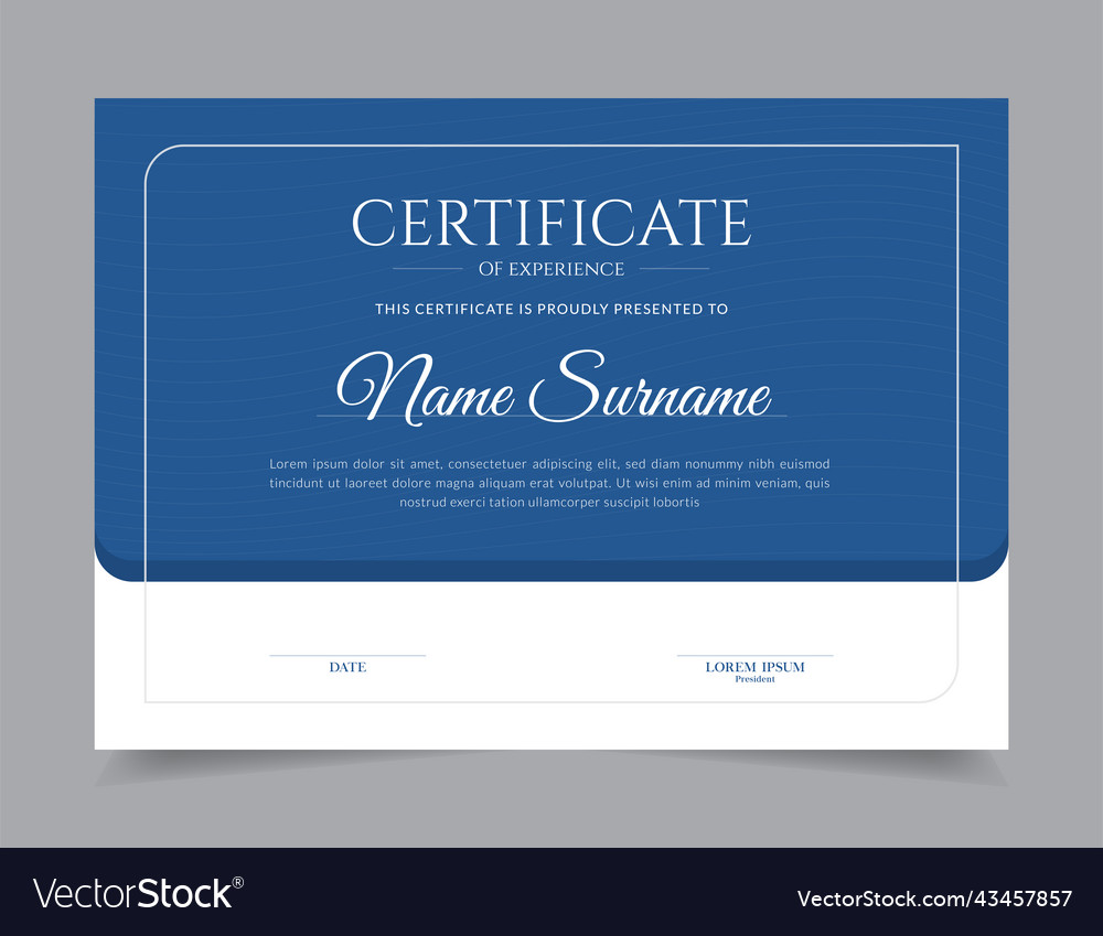 Modern certificate template design layout vector image Modern certificate template design layout