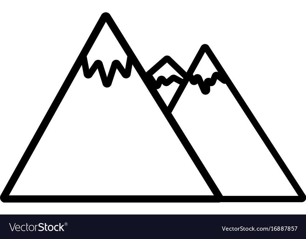 Mountains with snow icon