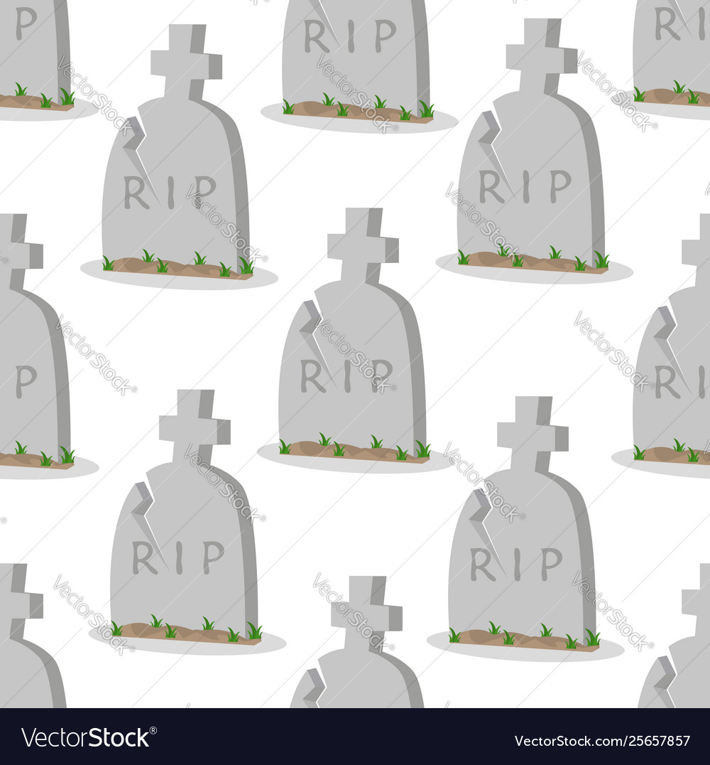 Old gravestone with cracks seamless pattern