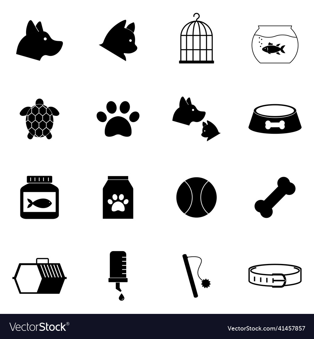 Pet icons set mono symbols icon