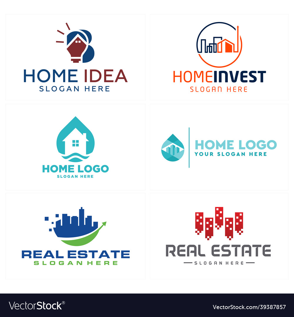 Real estate apartment home investment logo design Vector Image