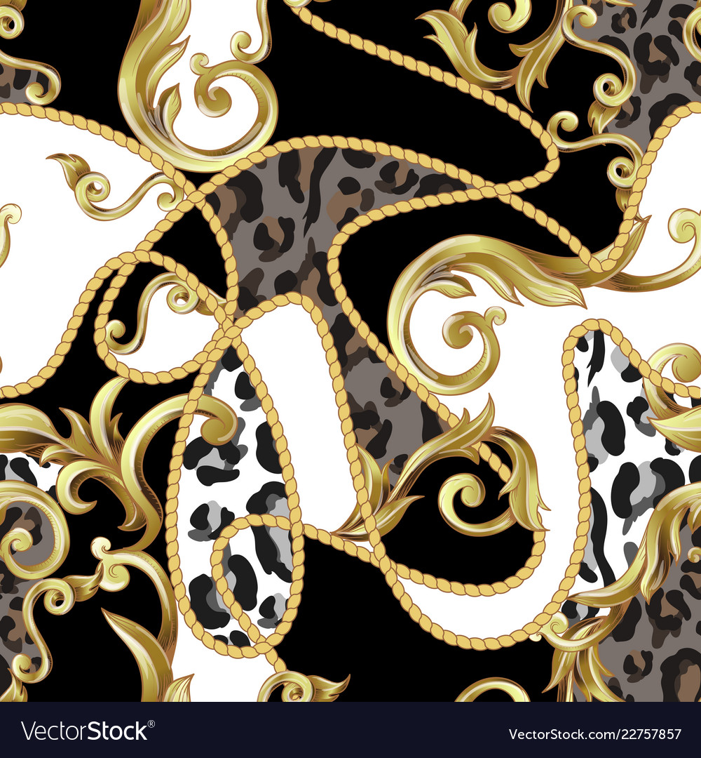 Seamless pattern with leopard skin vector image Seamless pattern with leopard skin