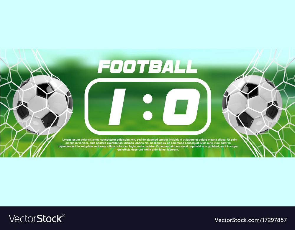 Soccer or football green banner with 3d ball