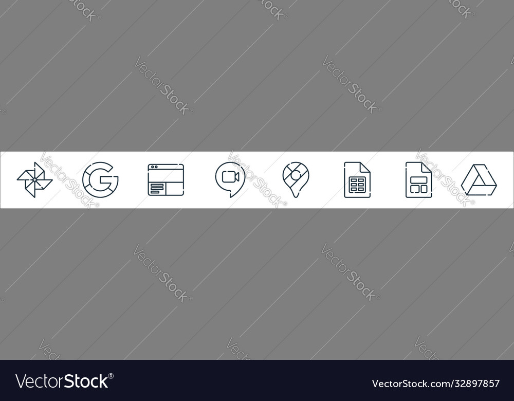 Suite line icons linear set quality vector image Suite line icons linear set quality