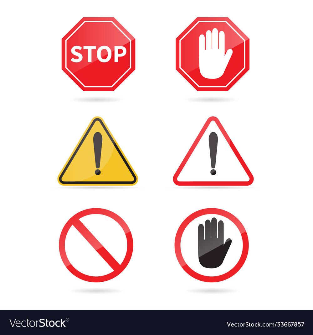 Traffic sign stop set warning