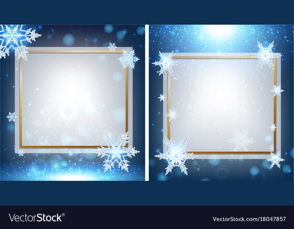 Two border template with snowflakes in background