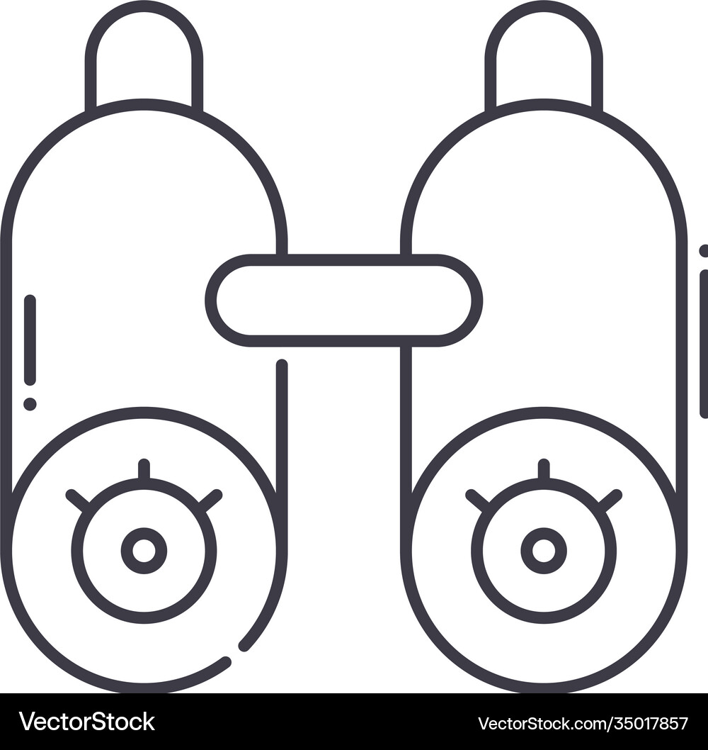 Vision icon linear isolated thin Royalty Free Vector Image
