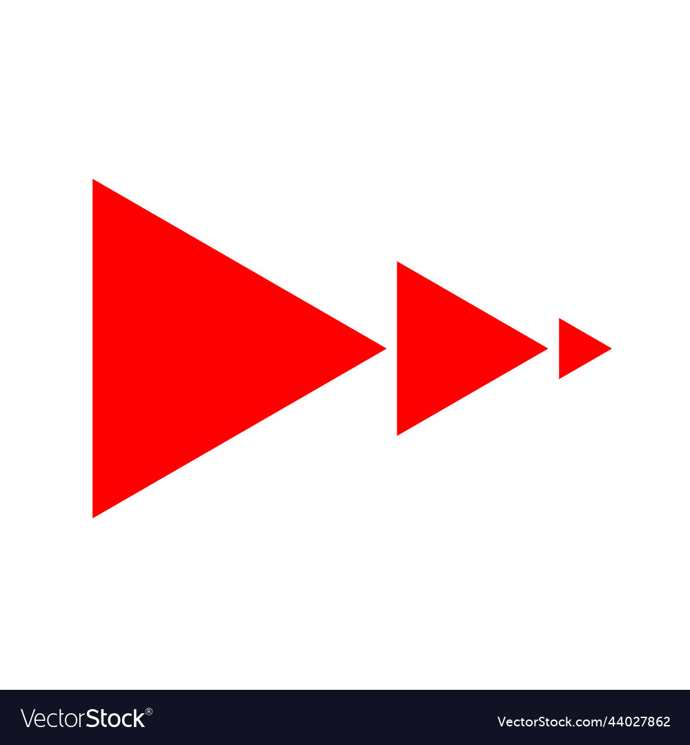 3 play buttons in red triangle icons Vector Image 3 play buttons in red triangle icons