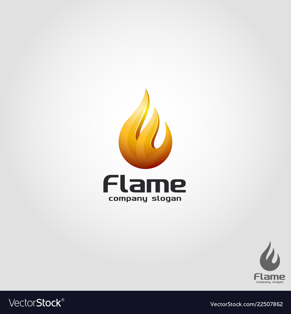 3d flame logo template Vector Image 3d flame logo template