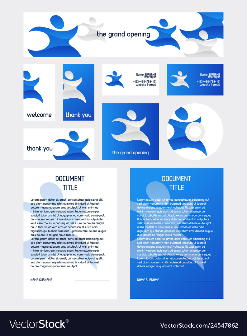 Abstract people set of templates for different Vector Image