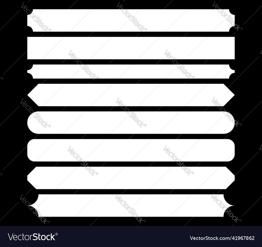 Banner button bar shapes with blank empty space vector image Banner button bar shapes with blank empty space