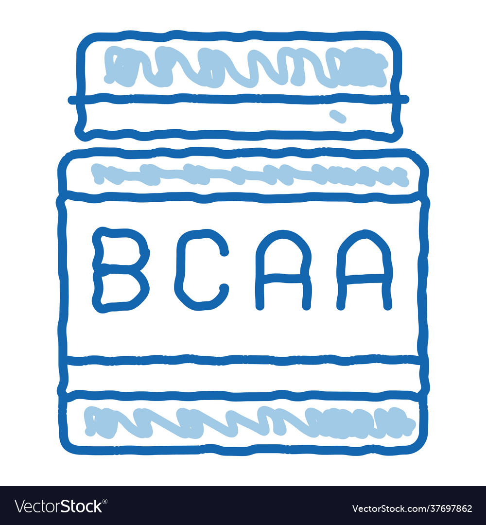 Bcaa bottle sport nutrition doodle icon hand drawn