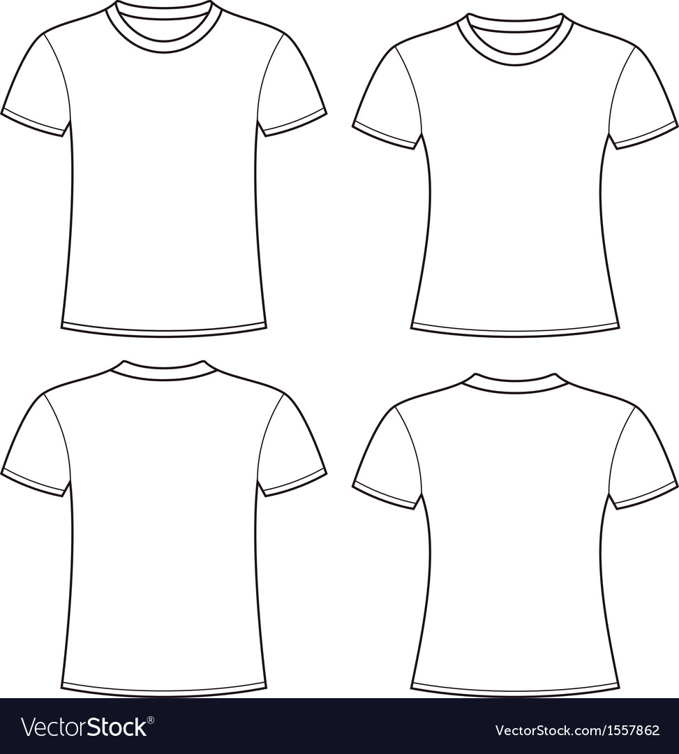 Blank tshirts template Royalty Free Vector Image