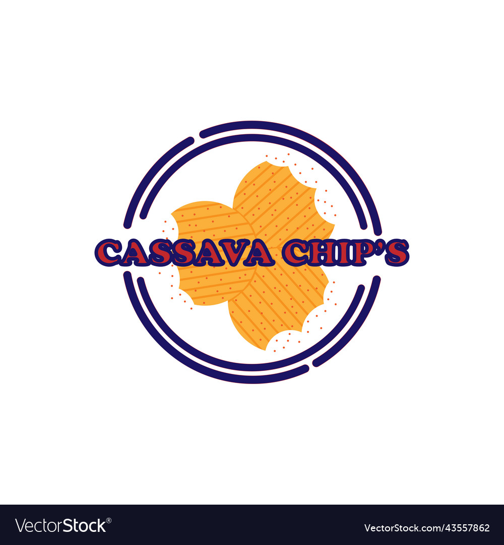 Cassava chips design logo Royalty Free Vector Image