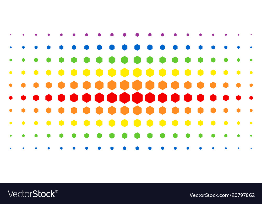 Filled hexagon spectrum halftone effect