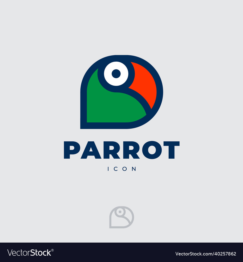 Flat icon tropic bird logo parrot