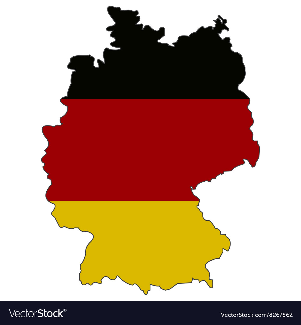 Germany state flag and map Royalty Free Vector Image