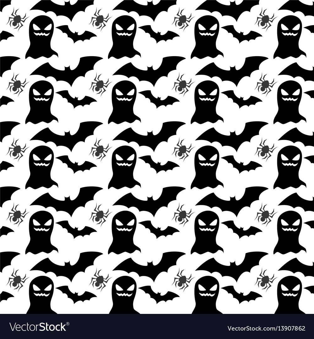 Monochrome background pattern with halloween
