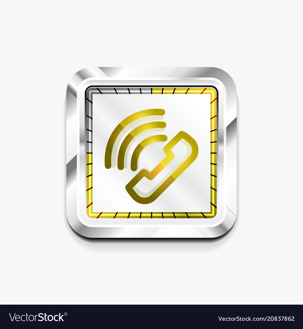 Phone button call support idea vector image Phone button call support idea