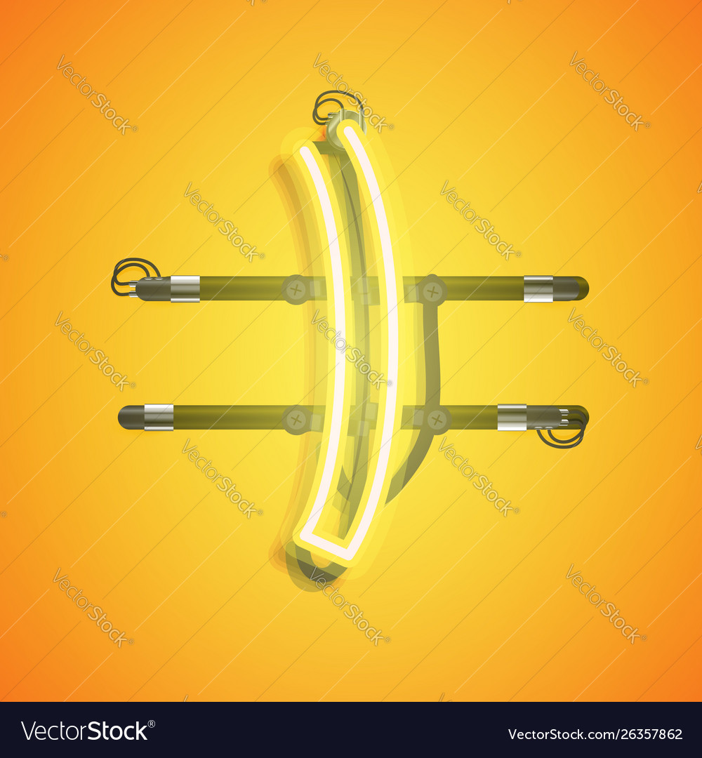 Realistic neon character with wires and console