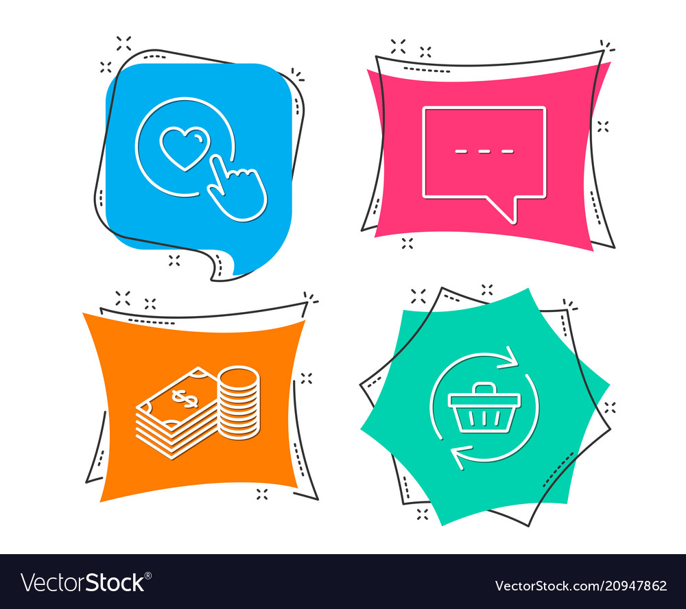 Savings blog and like button icons refresh cart vector image Savings blog and like button icons refresh cart