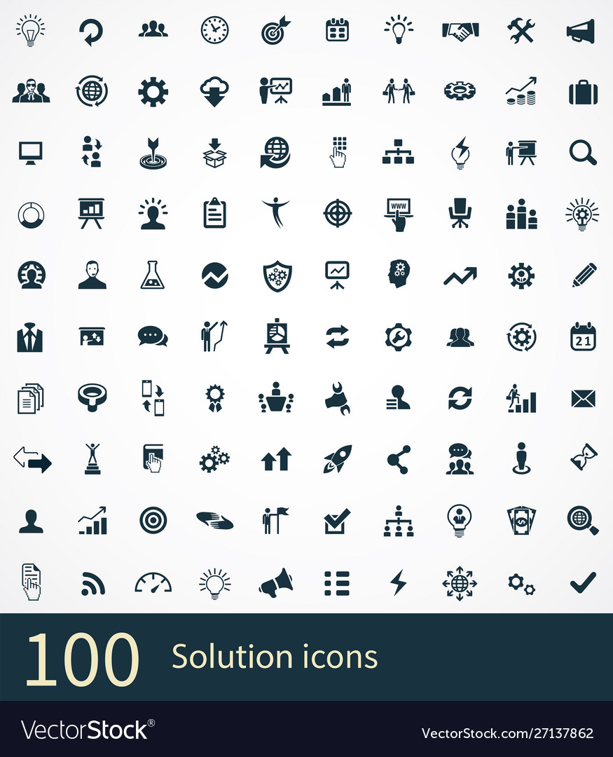 Solution 100 icons universal set for web and ui