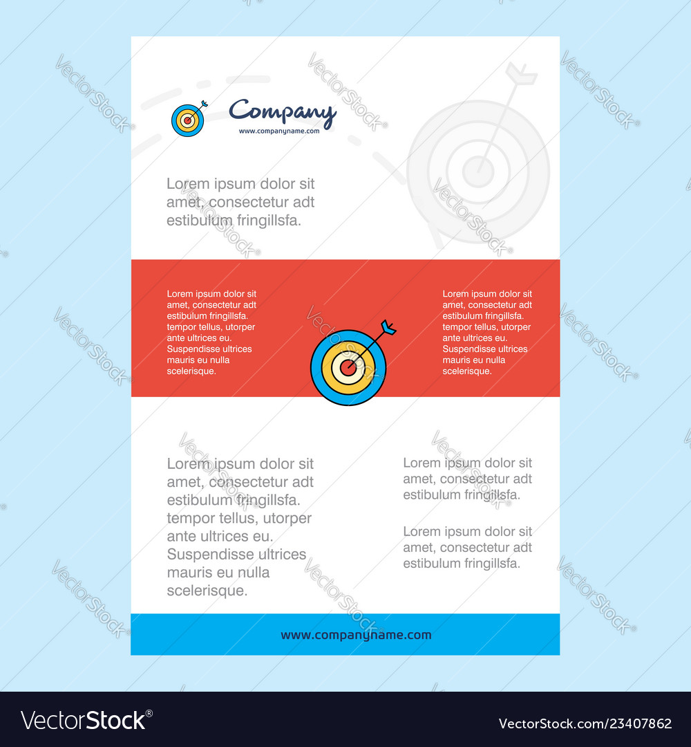 Template layout for dart company profile annual vector image Template layout for dart company profile annual