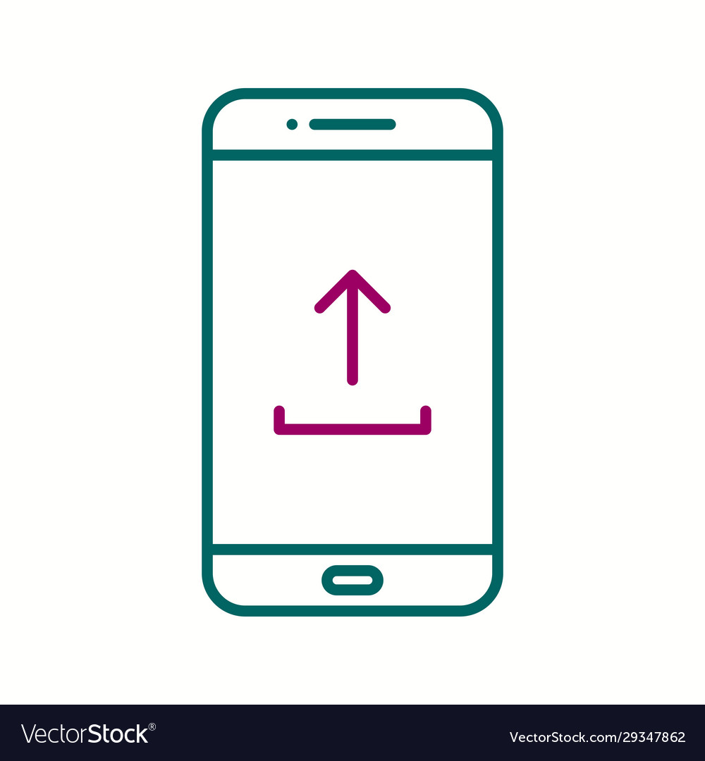 Unique upload to phone line icon