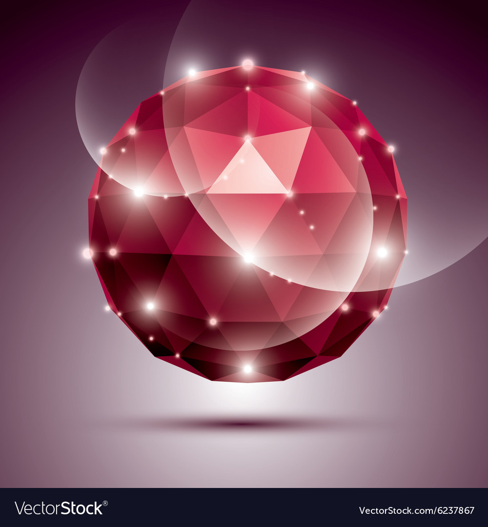 Abstract 3d ruby gala sphere with gemstone effect