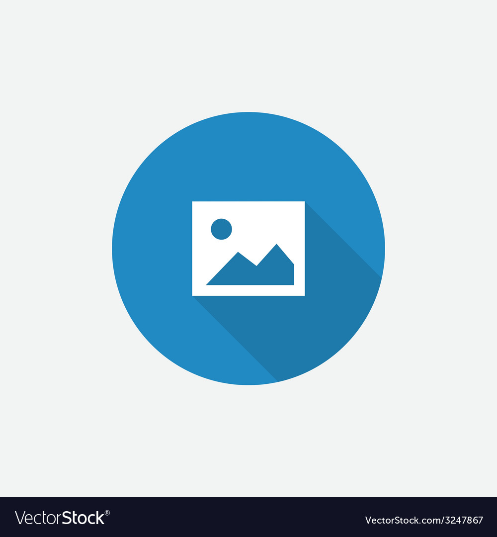 Blank photo flat blue simple icon with long shadow