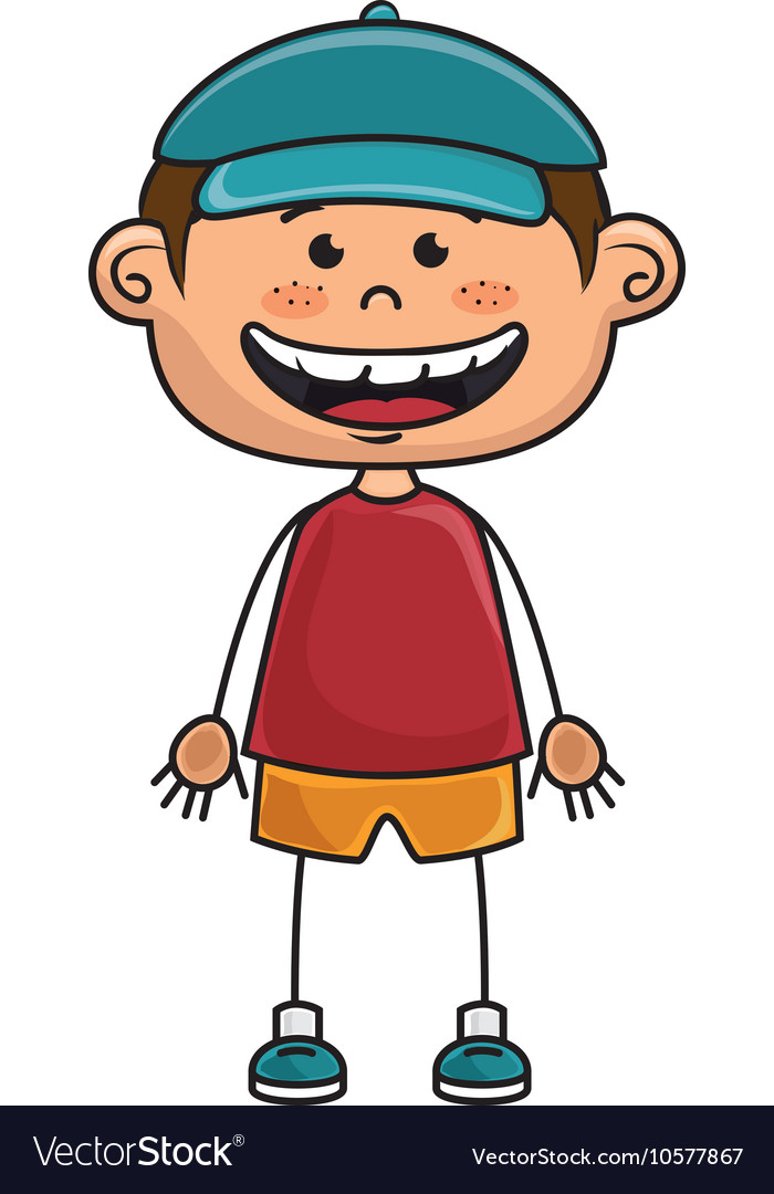 Boy smiling cartoon Royalty Free Vector Image - VectorStock