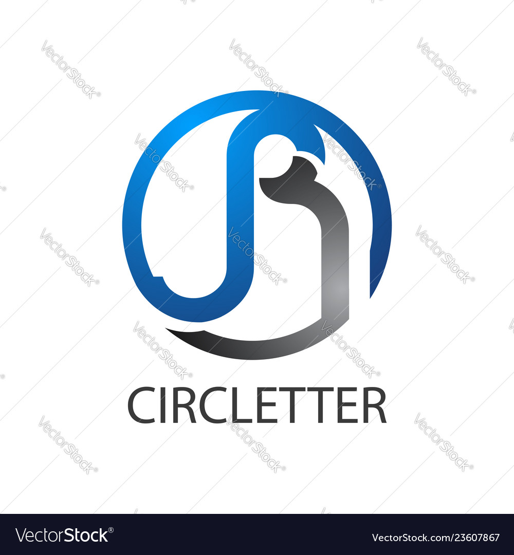Circle initial letter jr logo concept design