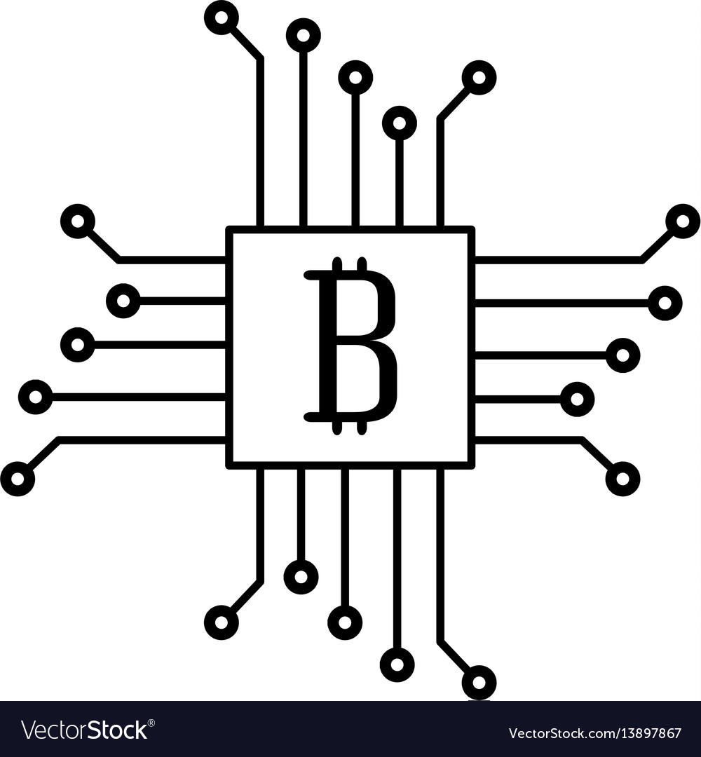 Circuit with bitcoin icon