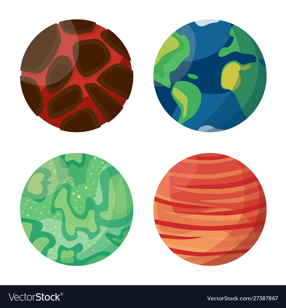 Design planet and system logo set