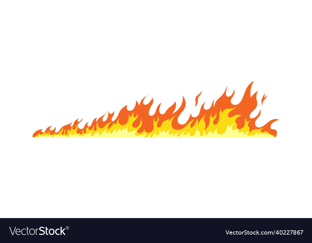 Fire flames flammable line blaze hot temperature Vector Image