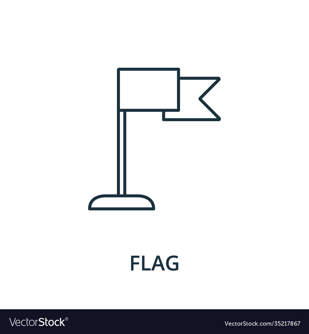 Flag icon line style element from navigation