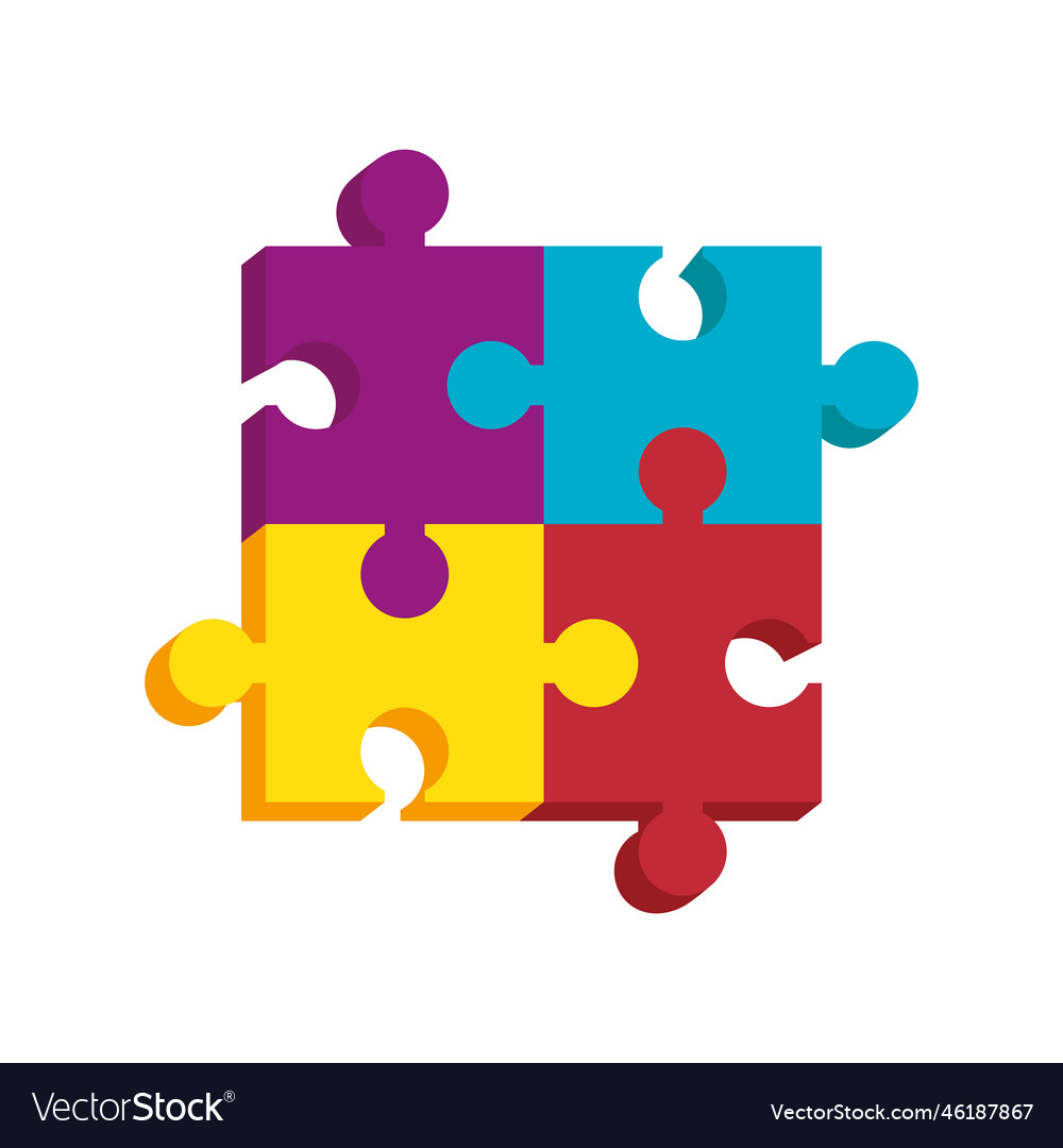 Four puzzle pieces Royalty Free Vector Image - VectorStock